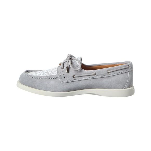 Dior Granville Suede & Canvas Boat Shoe, Grey main image 5